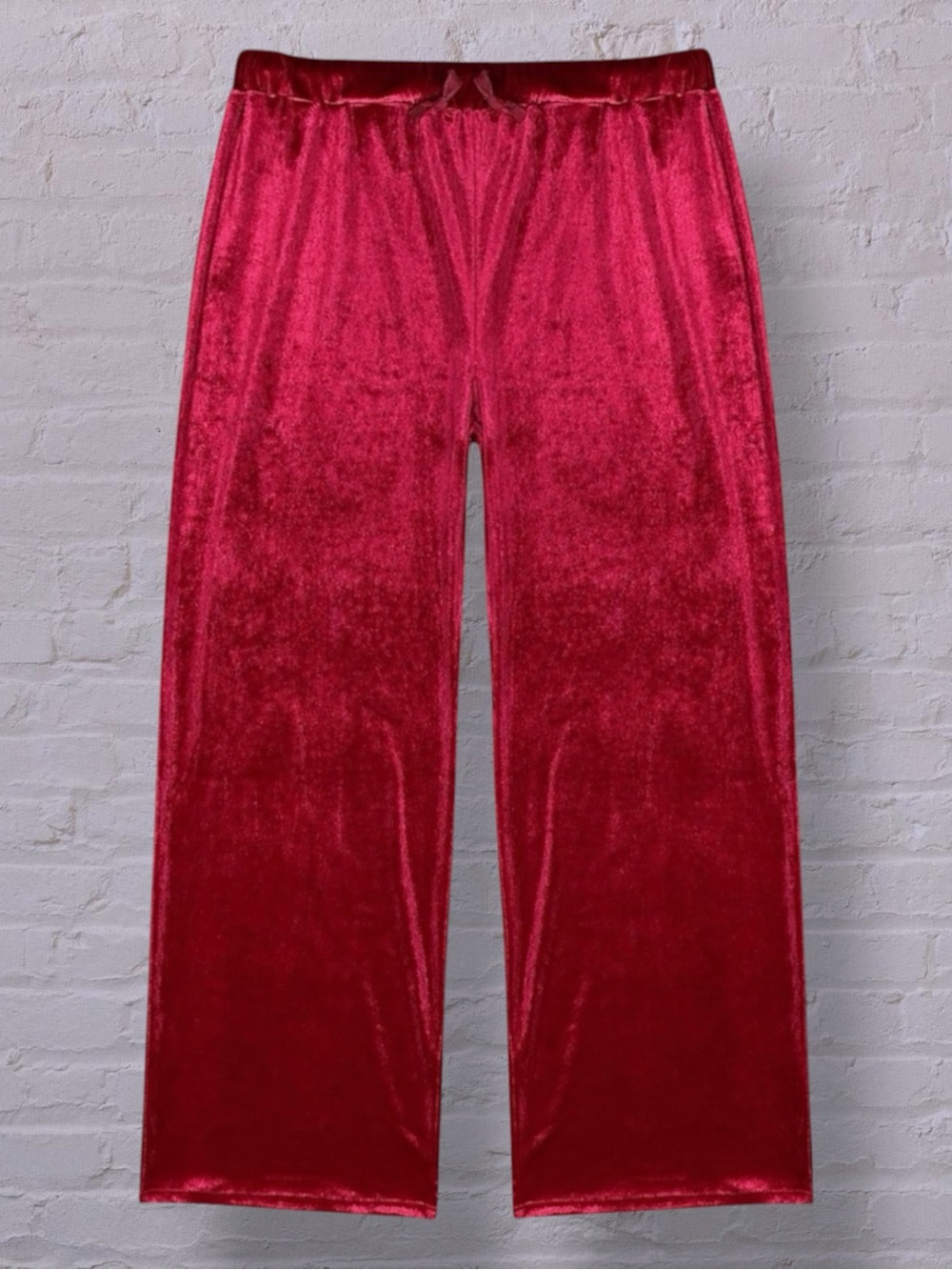 Dolls Kill Velour Pants Red Velvet Wide Leg Loungewear Casual Y2K McBling 1X